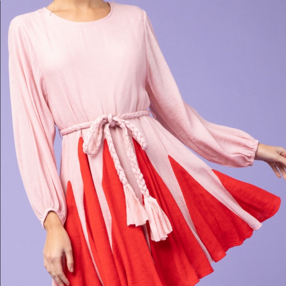 Entro Pink Pleated Dress
